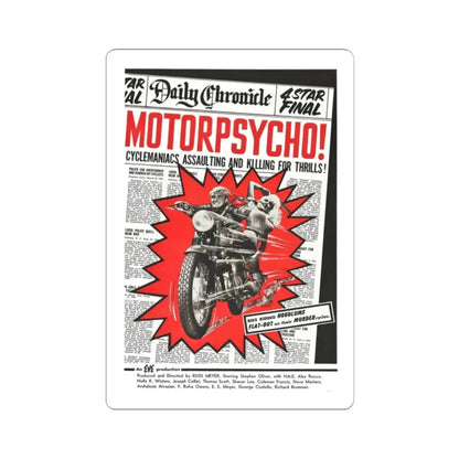 MOTORPSYCHO! 1965 Movie Poster - STICKER Vinyl Kiss-Cut Decal 2 Inch White - The Sticker Space