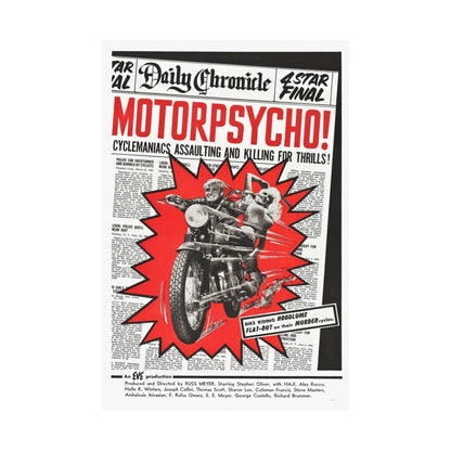 MOTORPSYCHO! 1965 - Paper Movie Poster-The Sticker Space