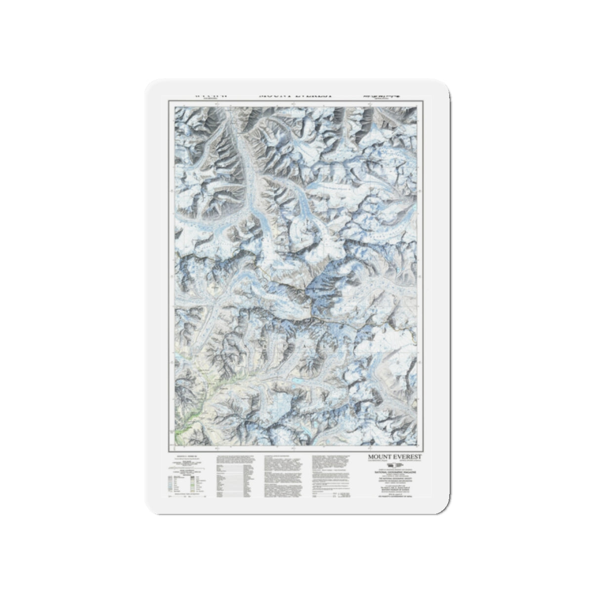 Mount Everest (1988) (Map) Refrigerator Magnet-2" x 2"-The Sticker Space