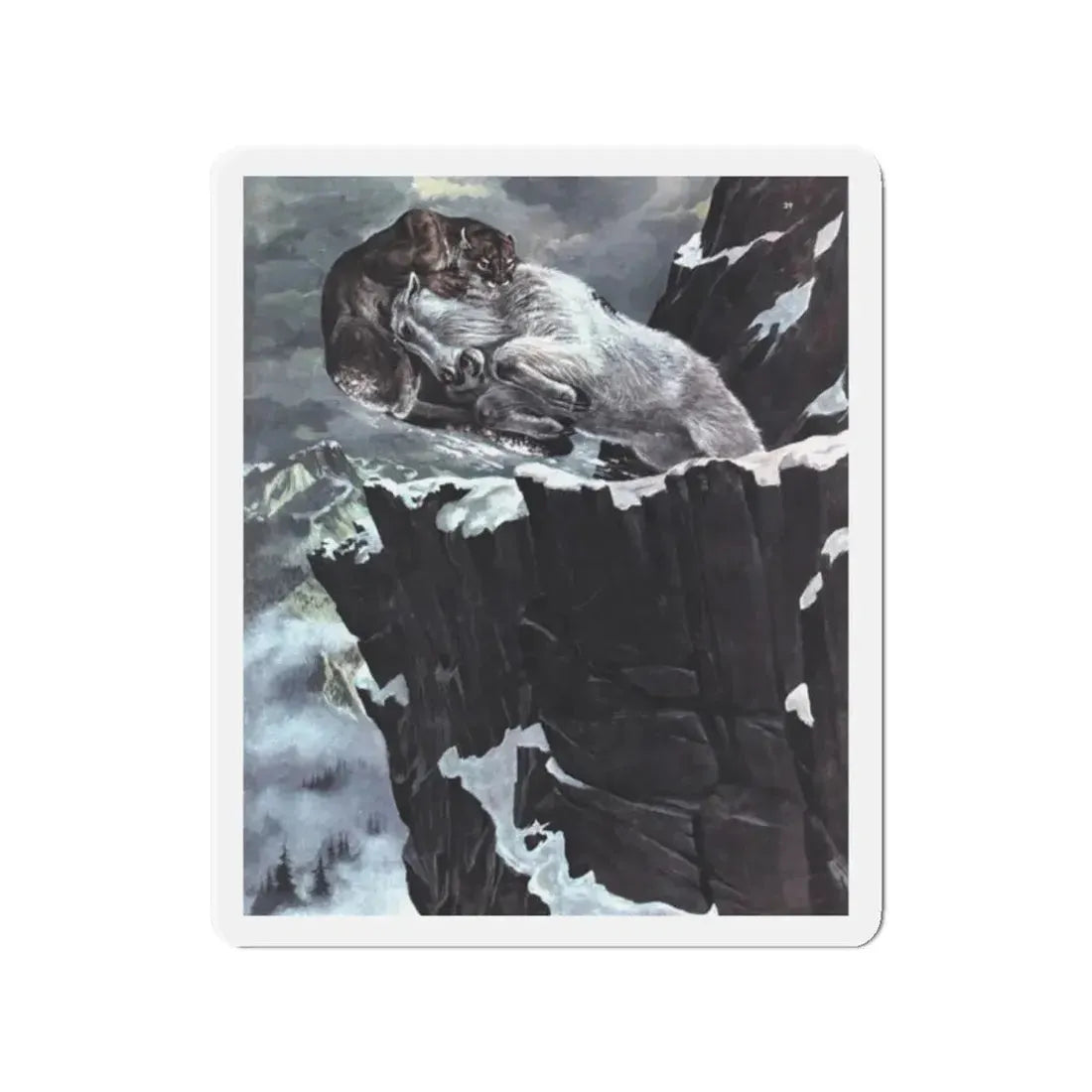 Mountain Choice, Collier's, March 4, 1950 (Magazine Illustration) Refrigerator Magnet - The Sticker Space