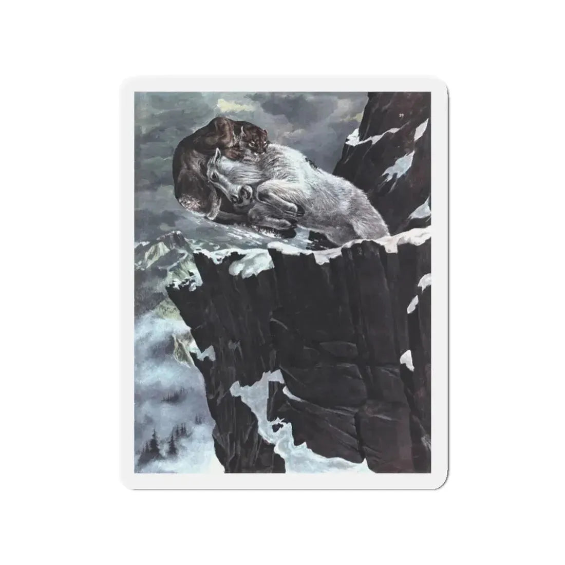 Mountain Choice, Collier's, March 4, 1950 (Magazine Illustration) Refrigerator Magnet - The Sticker Space