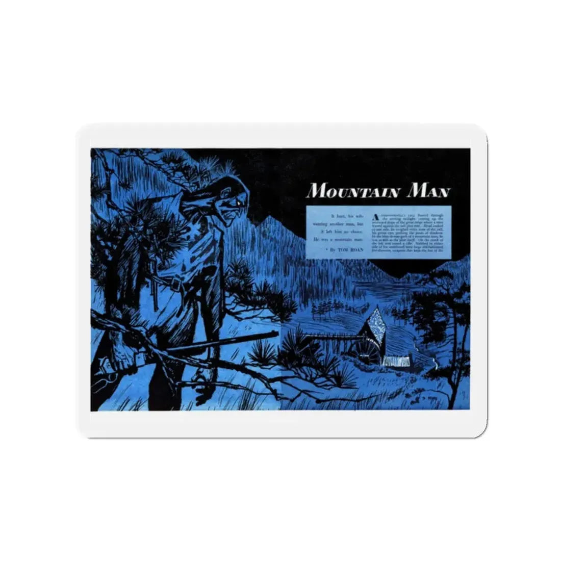 Mountain Man, Bluebook Magazine, July 1953 (Magazine Illustration) Refrigerator Magnet 2 Inch - The Sticker Space