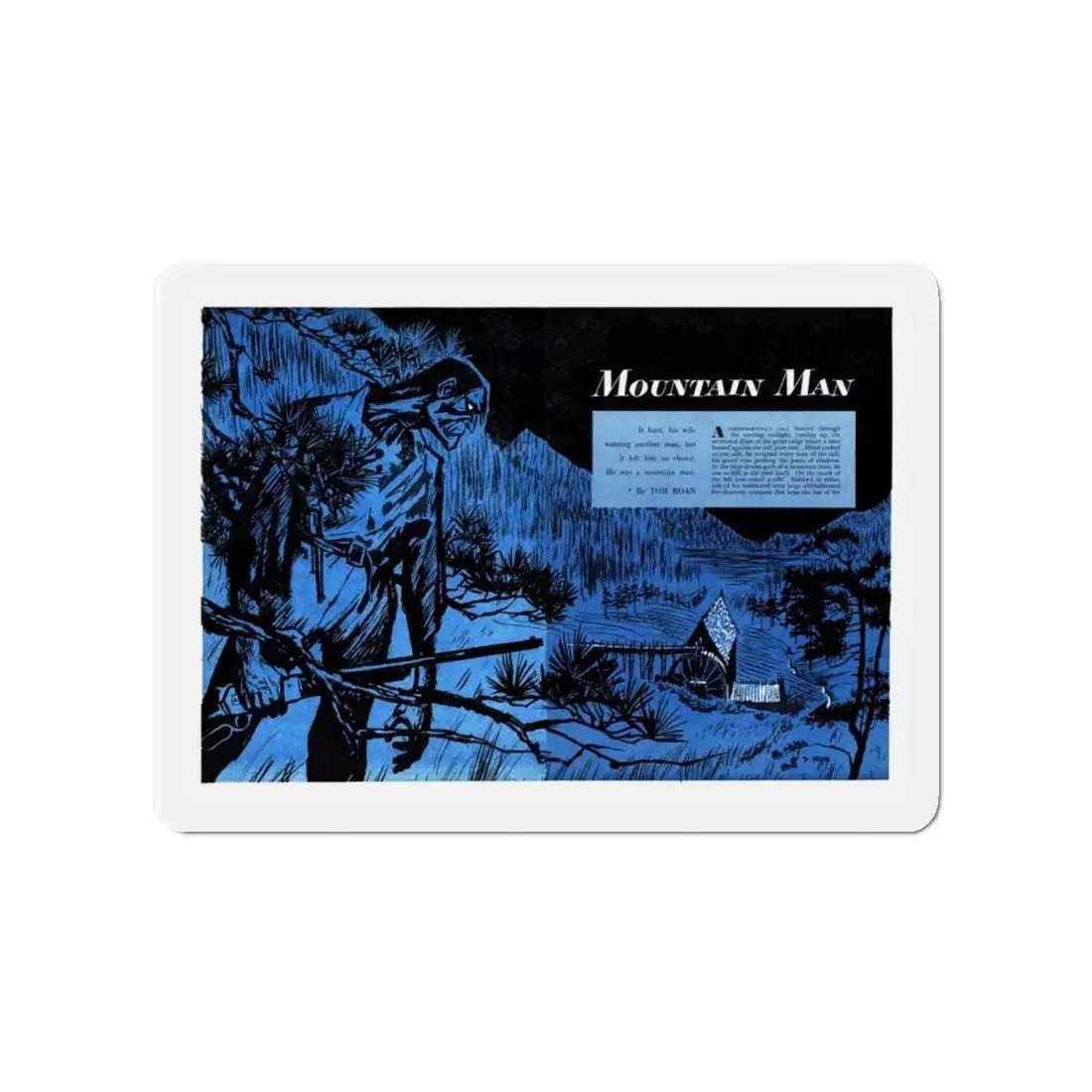 Mountain Man, Bluebook Magazine, July 1953 (Magazine Illustration) Refrigerator Magnet 4 Inch - The Sticker Space