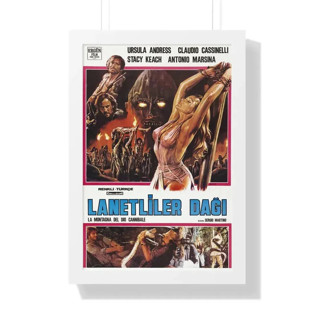 MOUNTAIN OF THE CANNIBAL GOD (2) 1978 - Framed Movie Poster 16″ x 24″ White - The Sticker Space