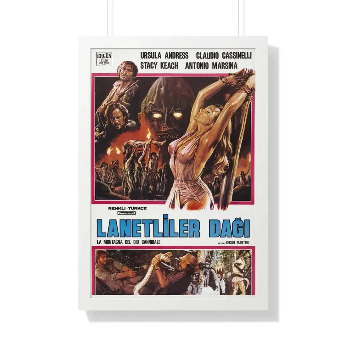 MOUNTAIN OF THE CANNIBAL GOD (2) 1978 - Framed Movie Poster 20" x 30" White - The Sticker Space