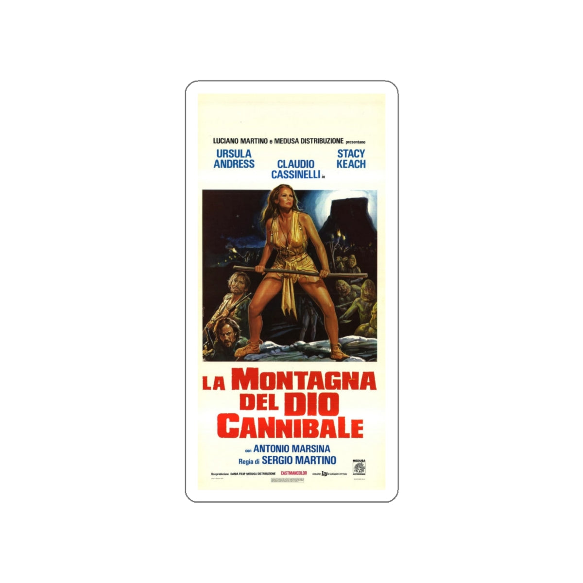 MOUNTAIN OF THE CANNIBAL GOD (ITALIAN) 1978 Movie Poster STICKER Vinyl Die-Cut Decal-4 Inch-The Sticker Space