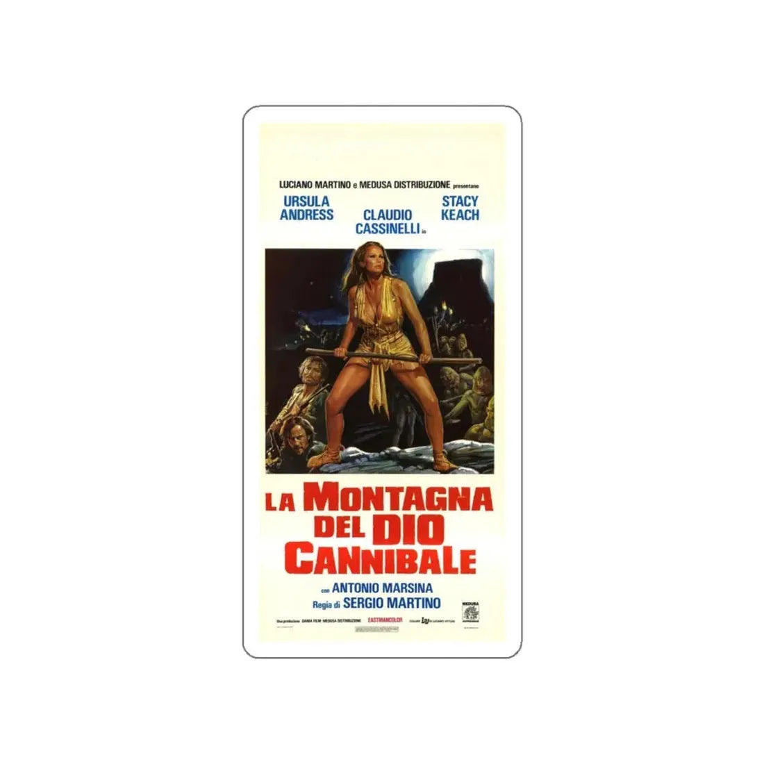 MOUNTAIN OF THE CANNIBAL GOD (ITALIAN) 1978 Movie Poster STICKER Vinyl Die-Cut Decal 5 Inch - The Sticker Space