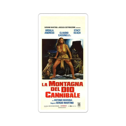 MOUNTAIN OF THE CANNIBAL GOD (ITALIAN) 1978 Movie Poster - STICKER Vinyl Kiss-Cut Decal 4 Inch White - The Sticker Space