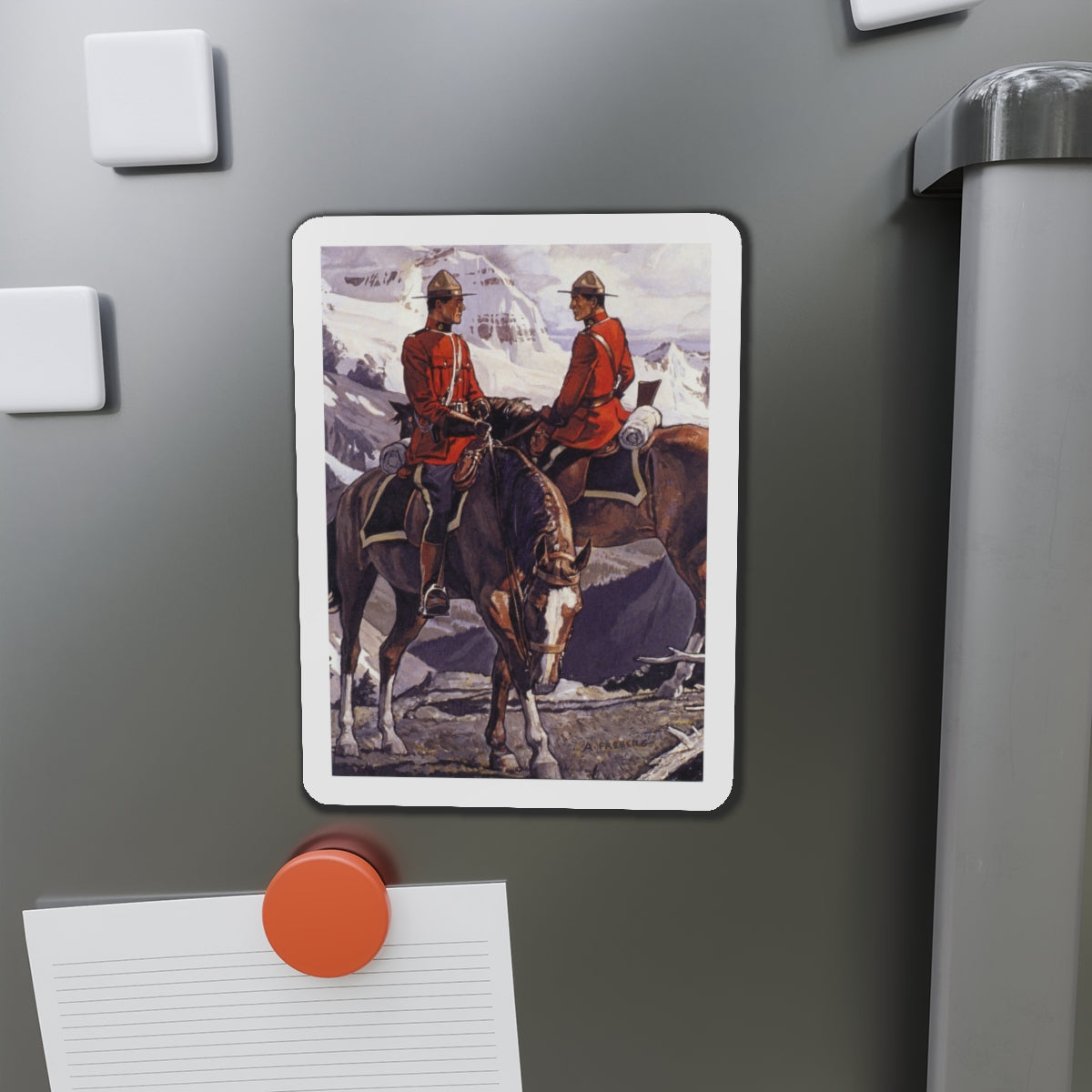 Mountain Rendezvous (Magazine Illustration) Refrigerator Magnet-The Sticker Space