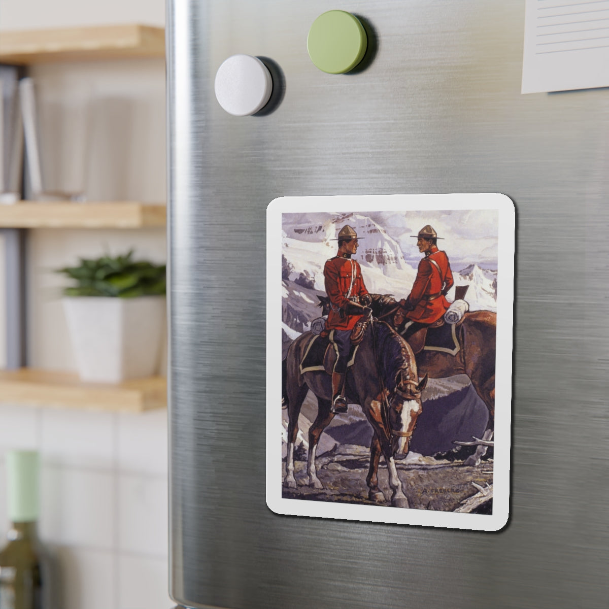 Mountain Rendezvous (Magazine Illustration) Refrigerator Magnet-The Sticker Space