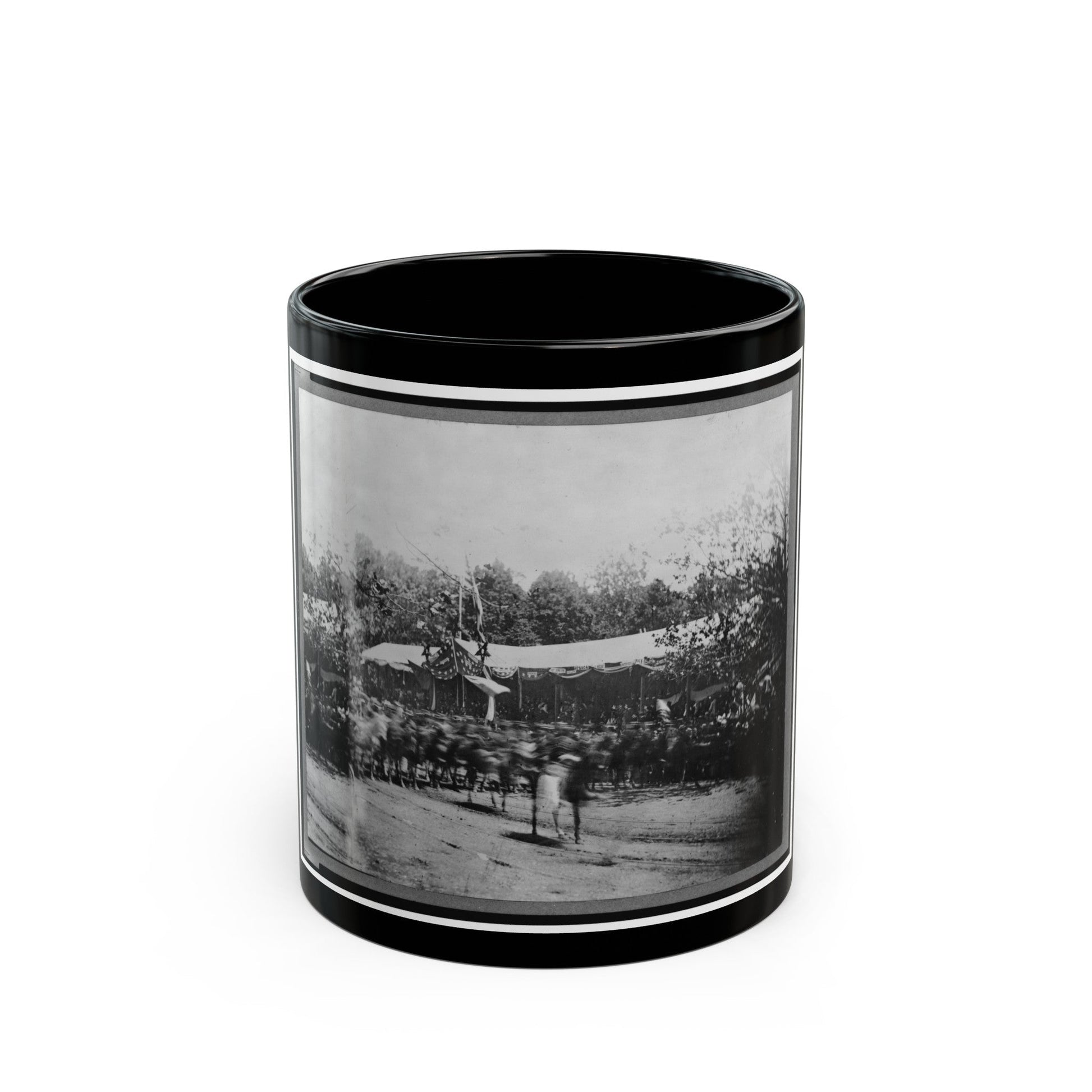 Mounted Cavalry Riding Past Reviewing Stand During The Grand Review Of The Union Army, Washington, D.C. (U.S. Civil War) Black Coffee Mug-11oz-The Sticker Space