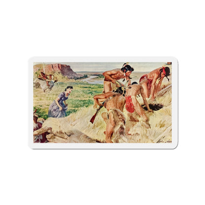 Mounted Patrol (1), The Saturday Evening Post, April 7, 1951 (Magazine Illustration) Refrigerator Magnet-3" x 3"-The Sticker Space