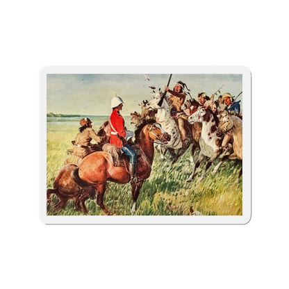 Mounted Patrol (2), The Saturday Evening Post, April 7, 1951 (Magazine Illustration) Refrigerator Magnet-2" x 2"-The Sticker Space