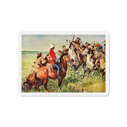 Mounted Patrol (2), The Saturday Evening Post, April 7, 1951 (Magazine Illustration) Refrigerator Magnet-4" x 4"-The Sticker Space