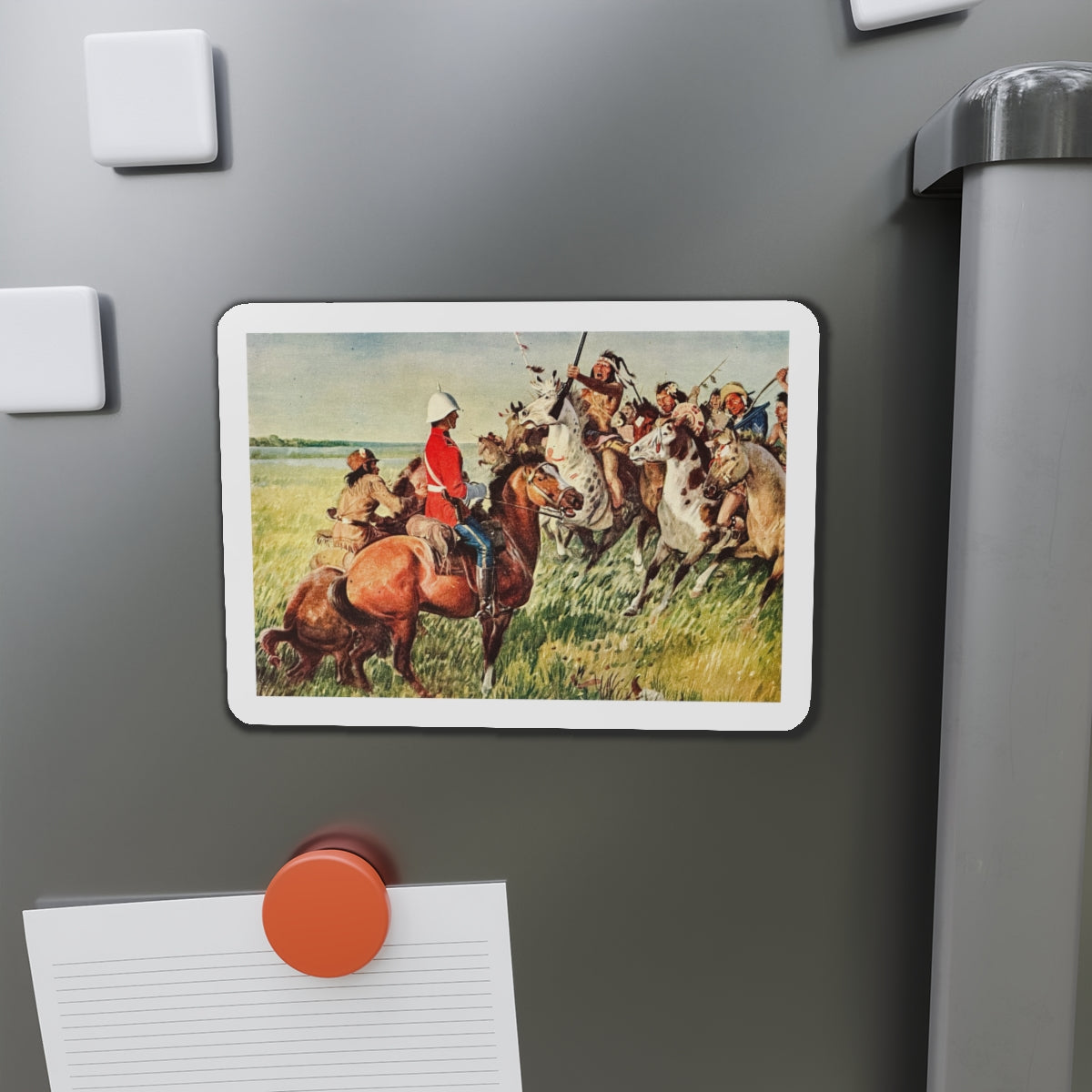 Mounted Patrol (2), The Saturday Evening Post, April 7, 1951 (Magazine Illustration) Refrigerator Magnet-The Sticker Space