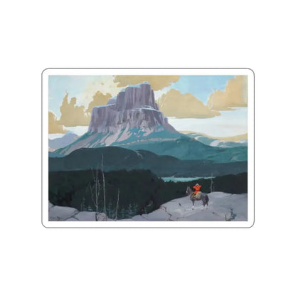 Mountie Gazing at Butte (Magazine Illustration) STICKER Vinyl Die-Cut Decal - The Sticker Space