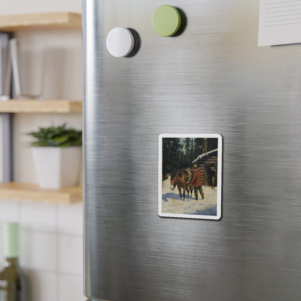 Mountie (Magazine Illustration) Refrigerator Magnet-The Sticker Space