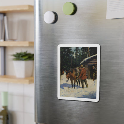 Mountie (Magazine Illustration) Refrigerator Magnet-The Sticker Space