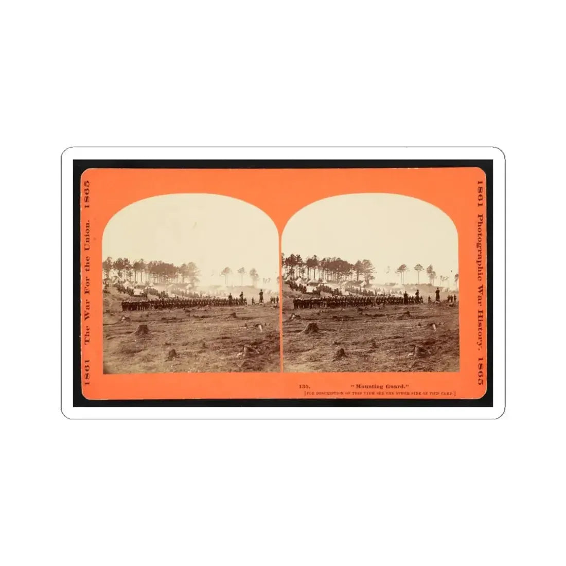 Mounting Guard  001 (U.S. Civil War) STICKER Vinyl Kiss-Cut Decal 4 Inch White - The Sticker Space