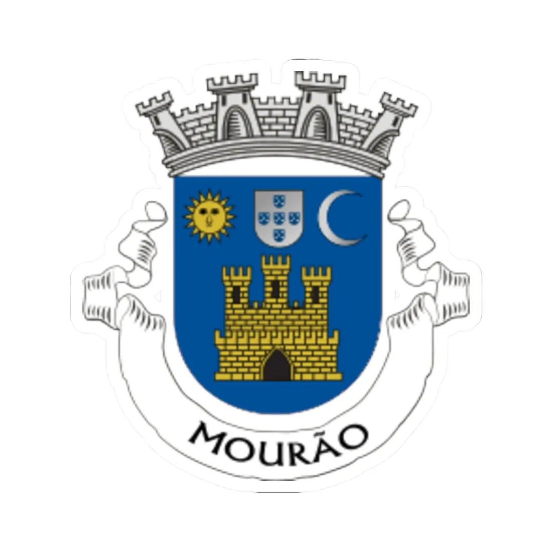 Mourão Brasão (Portugal) (Coat of Arms) STICKER Vinyl Kiss-Cut Decal 3 Inch White - The Sticker Space