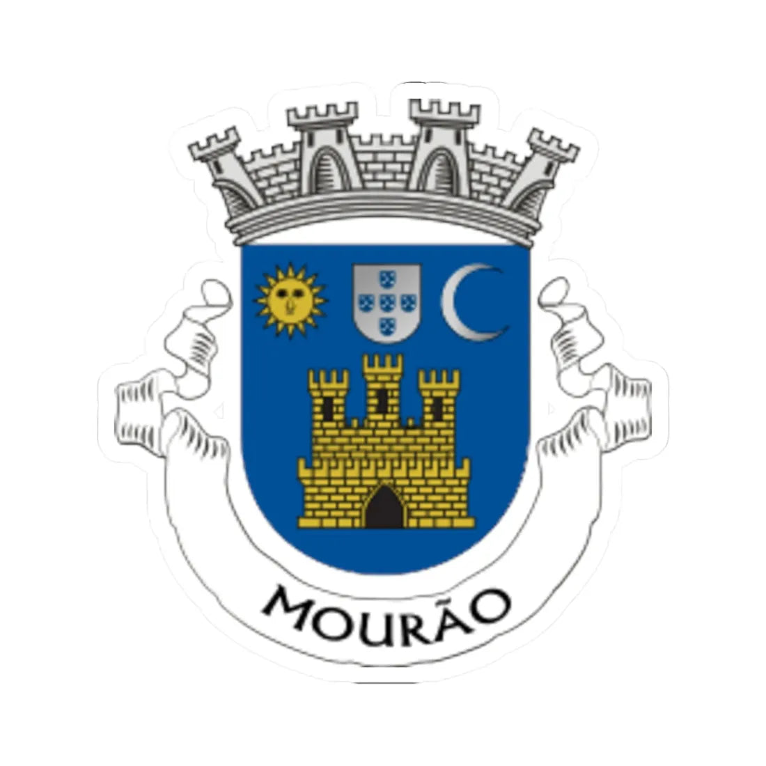 Mourão Brasão (Portugal) (Coat of Arms) STICKER Vinyl Kiss-Cut Decal 4 Inch White - The Sticker Space