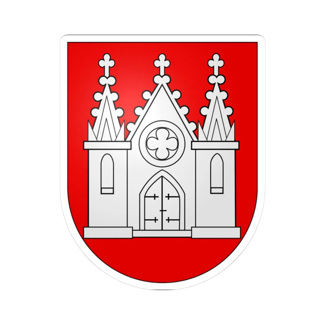 Moutier district-coat of arms (Switzerland) (Coat of Arms) STICKER Vinyl Kiss-Cut Decal 3 Inch White - The Sticker Space