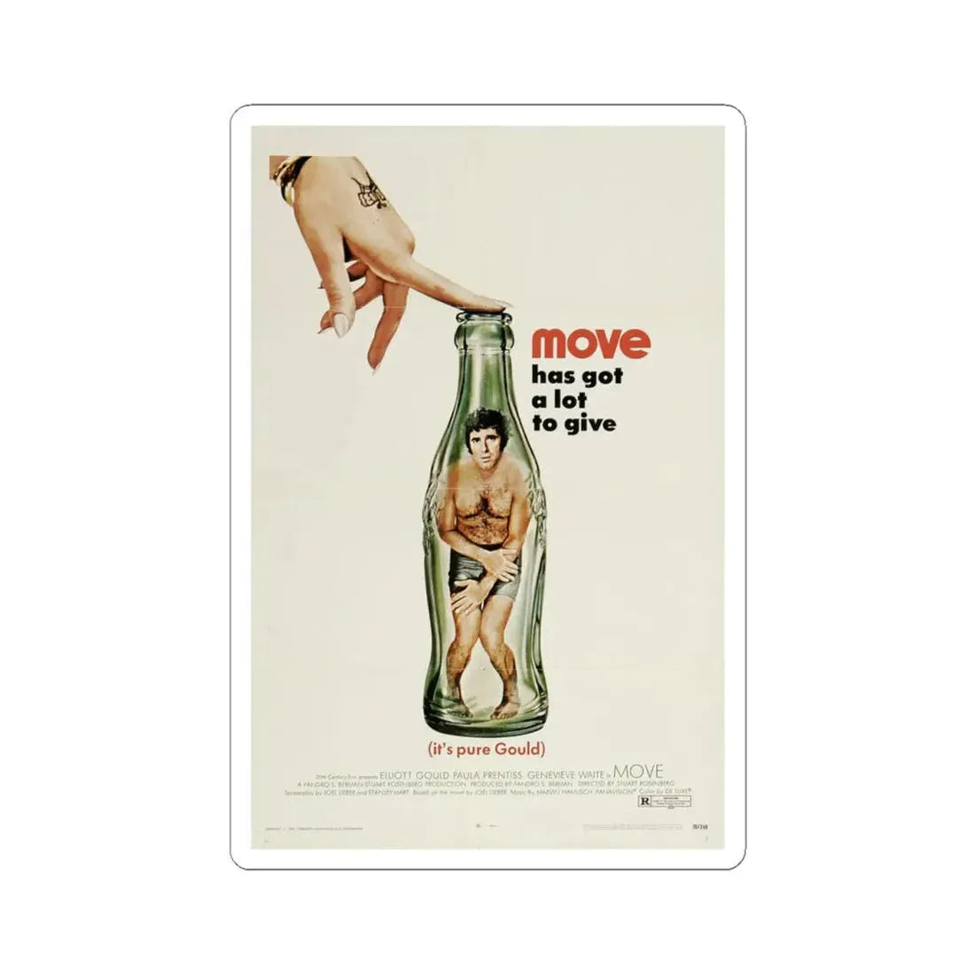 Move 1970 Movie Poster - STICKER Vinyl Kiss-Cut Decal 4 Inch White - The Sticker Space