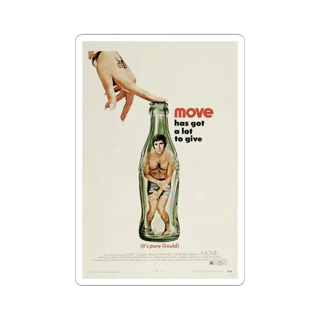 Move 1970 Movie Poster - STICKER Vinyl Kiss-Cut Decal 6 Inch White - The Sticker Space