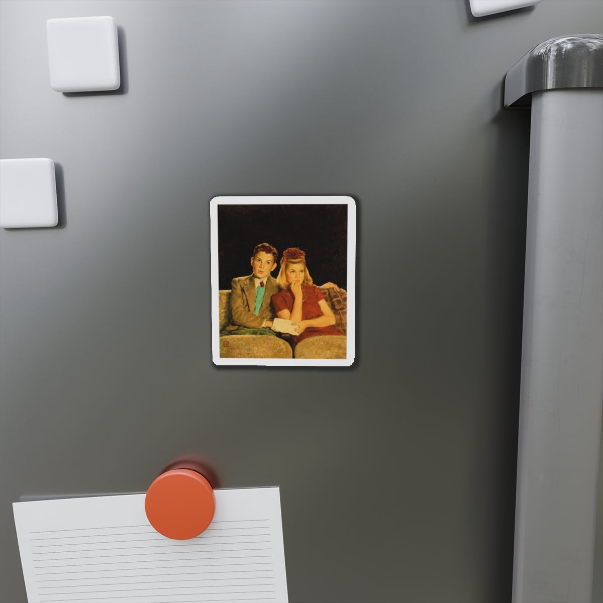 Movie Date, The Saturday Evening Post cover, April 4, 1942 (Magazine Illustration) Refrigerator Magnet-The Sticker Space