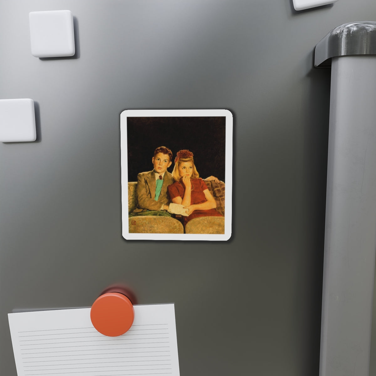 Movie Date, The Saturday Evening Post cover, April 4, 1942 (Magazine Illustration) Refrigerator Magnet-The Sticker Space