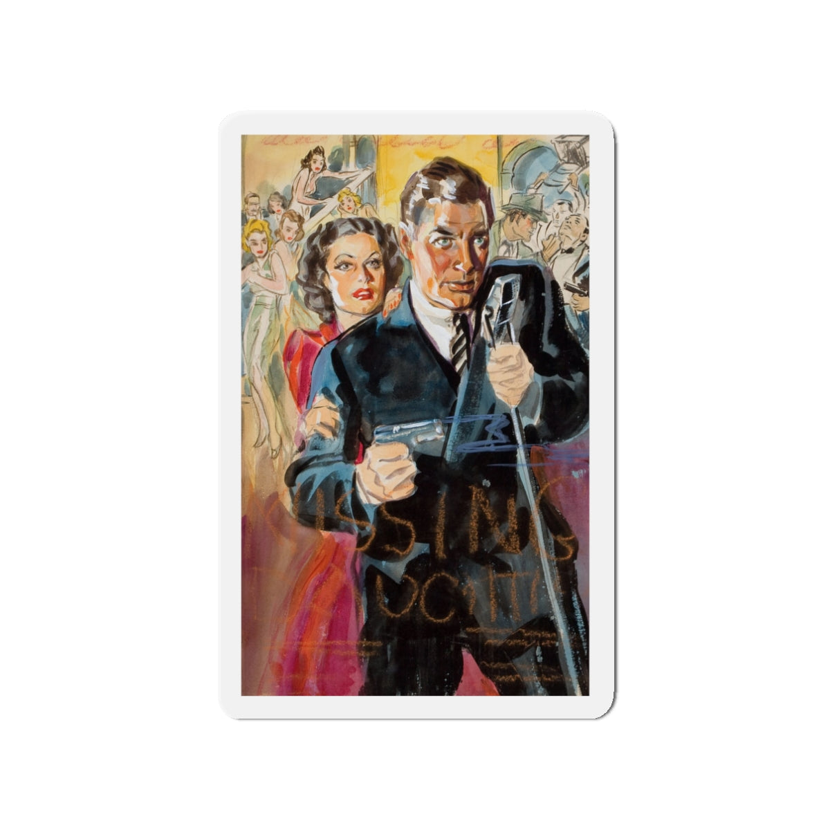 Movie poster preliminary art (Magazine Illustration) Refrigerator Magnet-3" x 3"-The Sticker Space