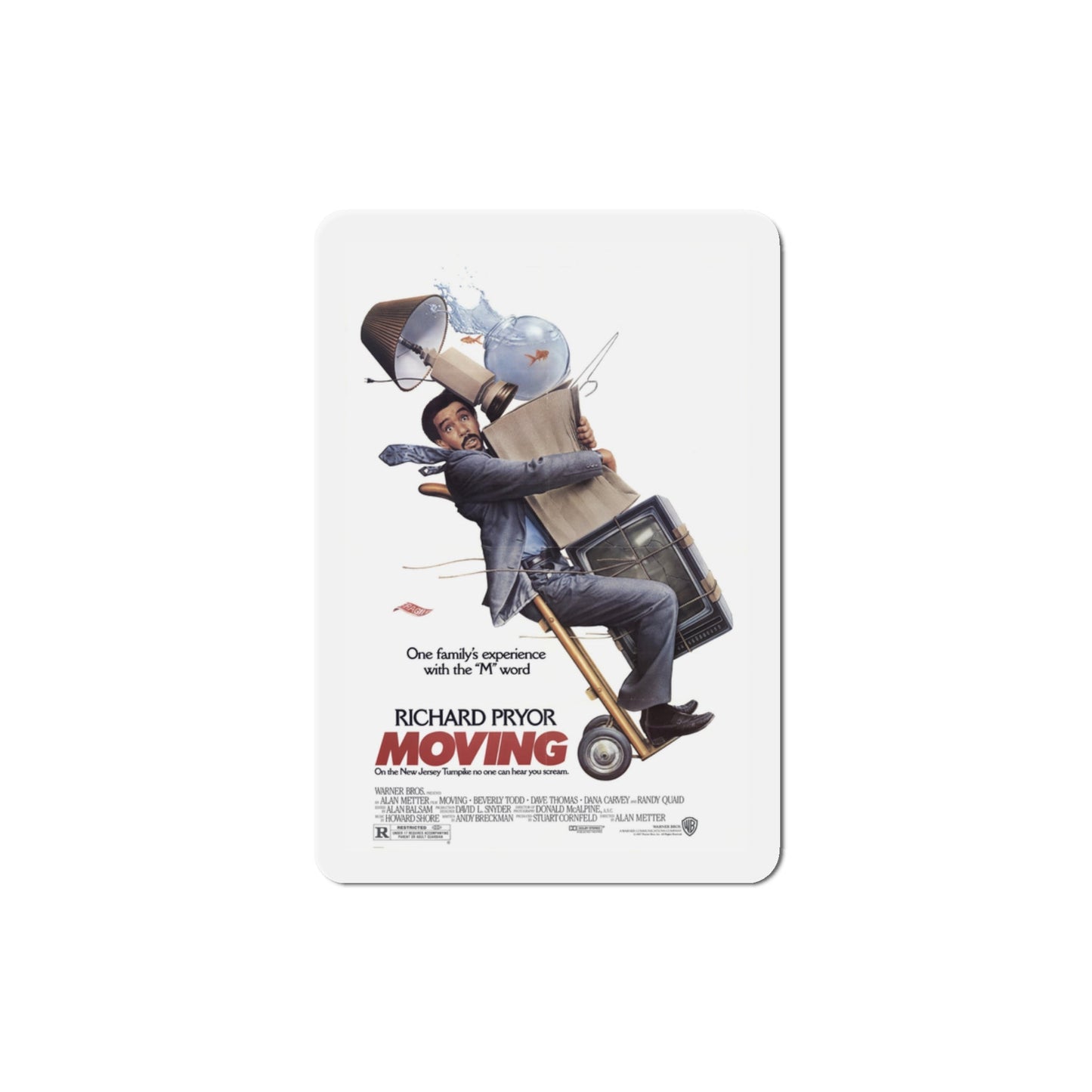 Moving 1988 Movie Poster Die-Cut Magnet-3" x 3"-The Sticker Space