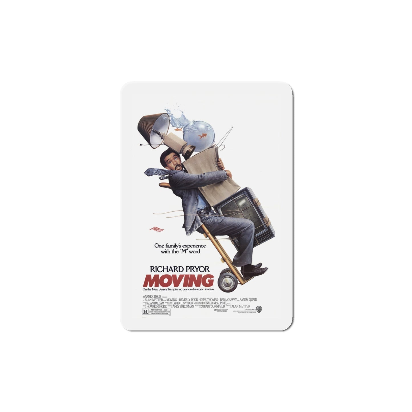 Moving 1988 Movie Poster Die-Cut Magnet-4" x 4"-The Sticker Space