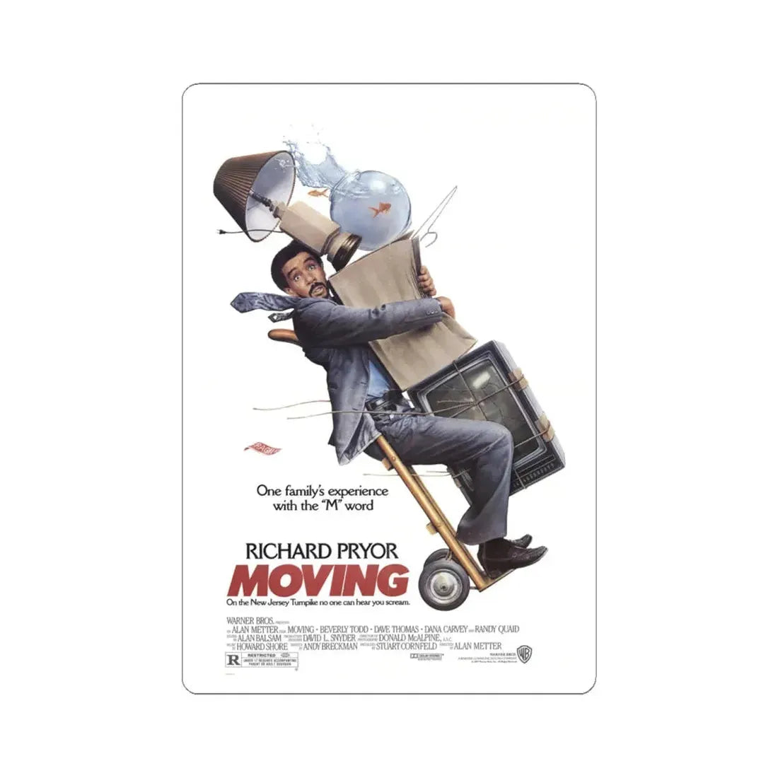 Moving 1988 Movie Poster - STICKER Vinyl Kiss-Cut Decal 6 Inch White - The Sticker Space