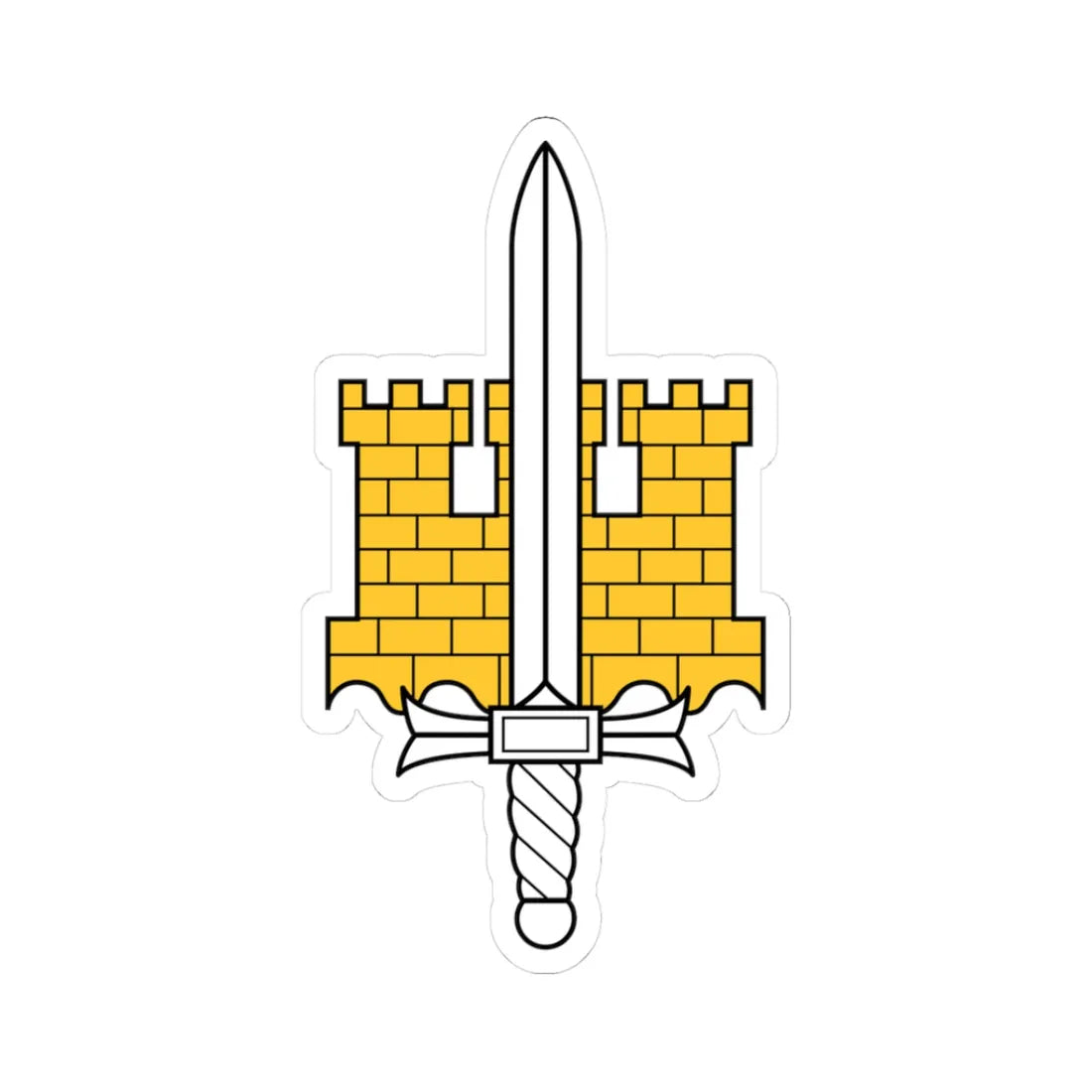 MpKK joukko-osastotunnus (Finland) (Coat of Arms) STICKER Vinyl Kiss-Cut Decal 3 Inch White - The Sticker Space