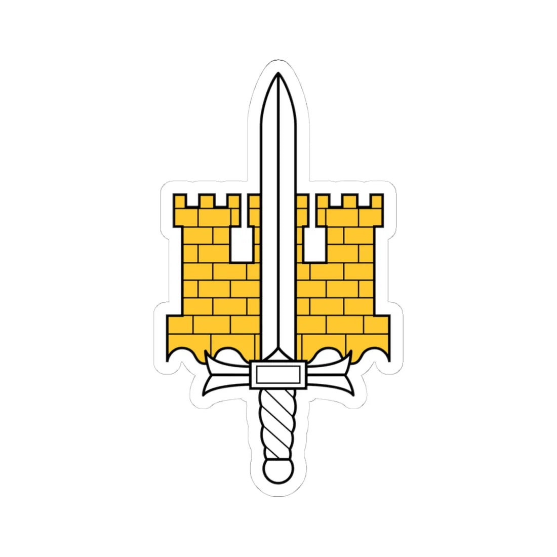 MpKK joukko-osastotunnus (Finland) (Coat of Arms) STICKER Vinyl Kiss-Cut Decal 4 Inch White - The Sticker Space