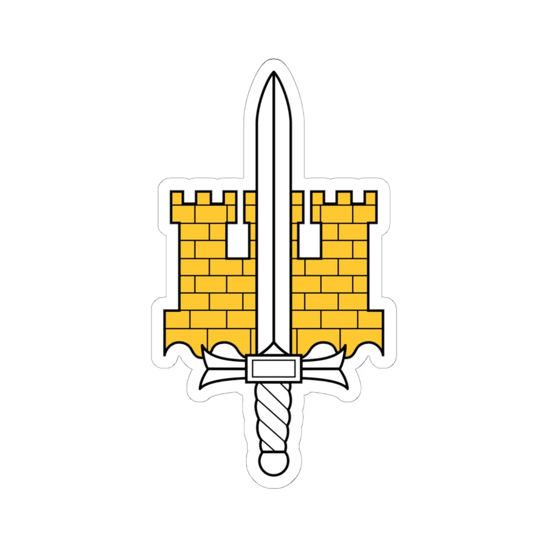 MpKK joukko-osastotunnus (Finland) (Coat of Arms) STICKER Vinyl Kiss-Cut Decal 6 Inch White - The Sticker Space