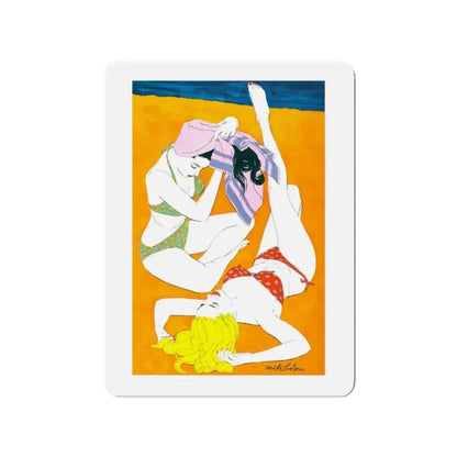 Mr Barnes is just like anybody else, Except he has more money and more hands! 1955 (Magazine Illustration) Refrigerator Magnet 2 Inch - The Sticker Space