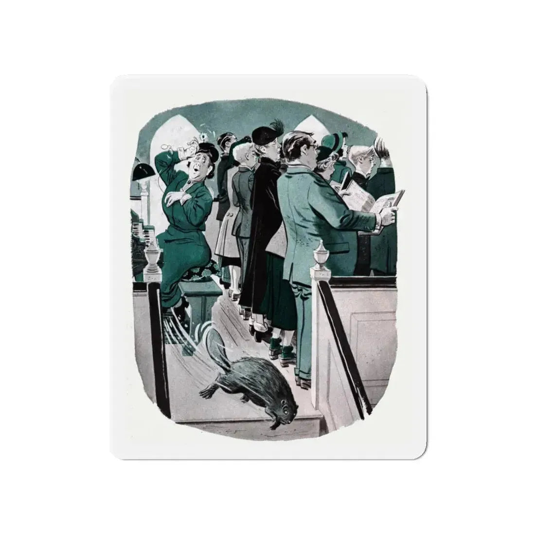 Mr Busby, Collier's, December 24, 1949 (Magazine Illustration) Refrigerator Magnet 4 Inch - The Sticker Space