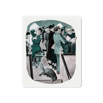 Mr Busby, Collier's, December 24, 1949 (Magazine Illustration) Refrigerator Magnet 6 Inch - The Sticker Space