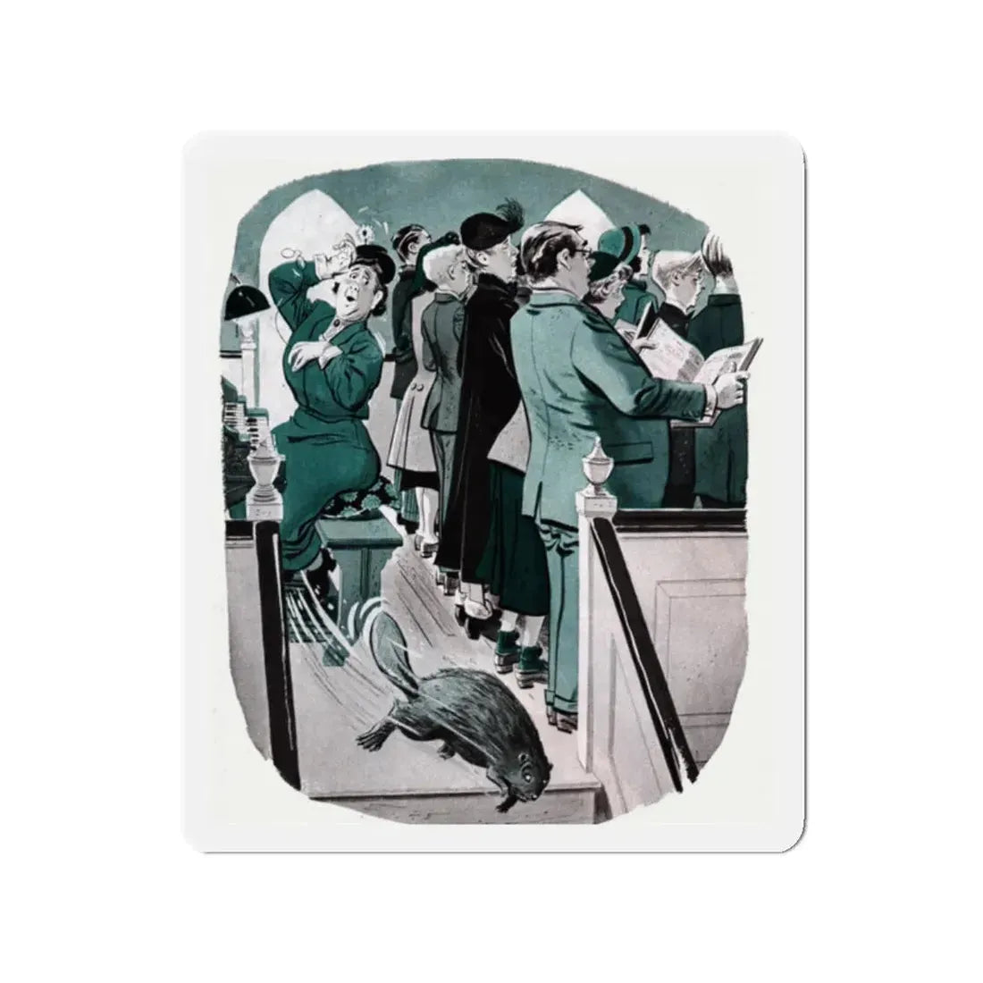 Mr Busby, Collier's, December 24, 1949 (Magazine Illustration) Refrigerator Magnet - The Sticker Space