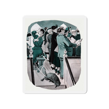 Mr Busby, Collier's, December 24, 1949 (Magazine Illustration) Refrigerator Magnet-4" x 4"-The Sticker Space