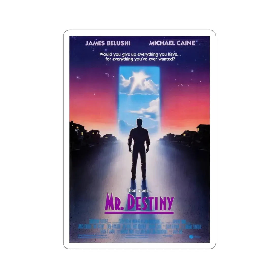 Mr Destiny 1990 Movie Poster - STICKER Vinyl Kiss-Cut Decal 3 Inch White - The Sticker Space
