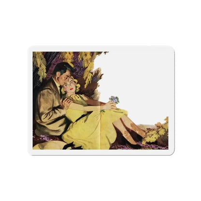 Mr. Maugham Himself (1), The Literary Guild Review, December 1954 (Magazine Illustration) Refrigerator Magnet 3 Inch - The Sticker Space