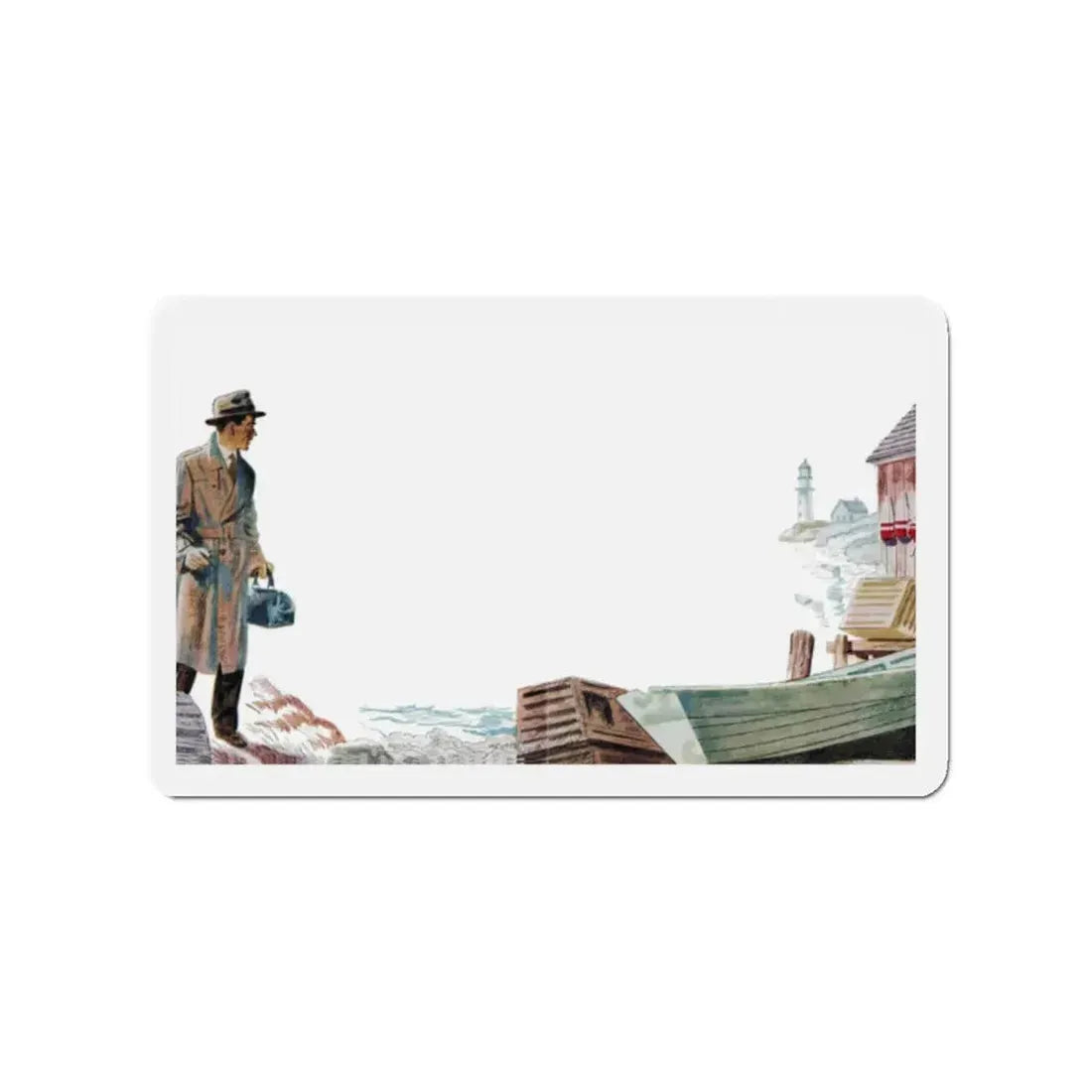 Mr. Maugham Himself (2), The Literary Guild Review, December 1954 (Magazine Illustration) Refrigerator Magnet 2 Inch - The Sticker Space