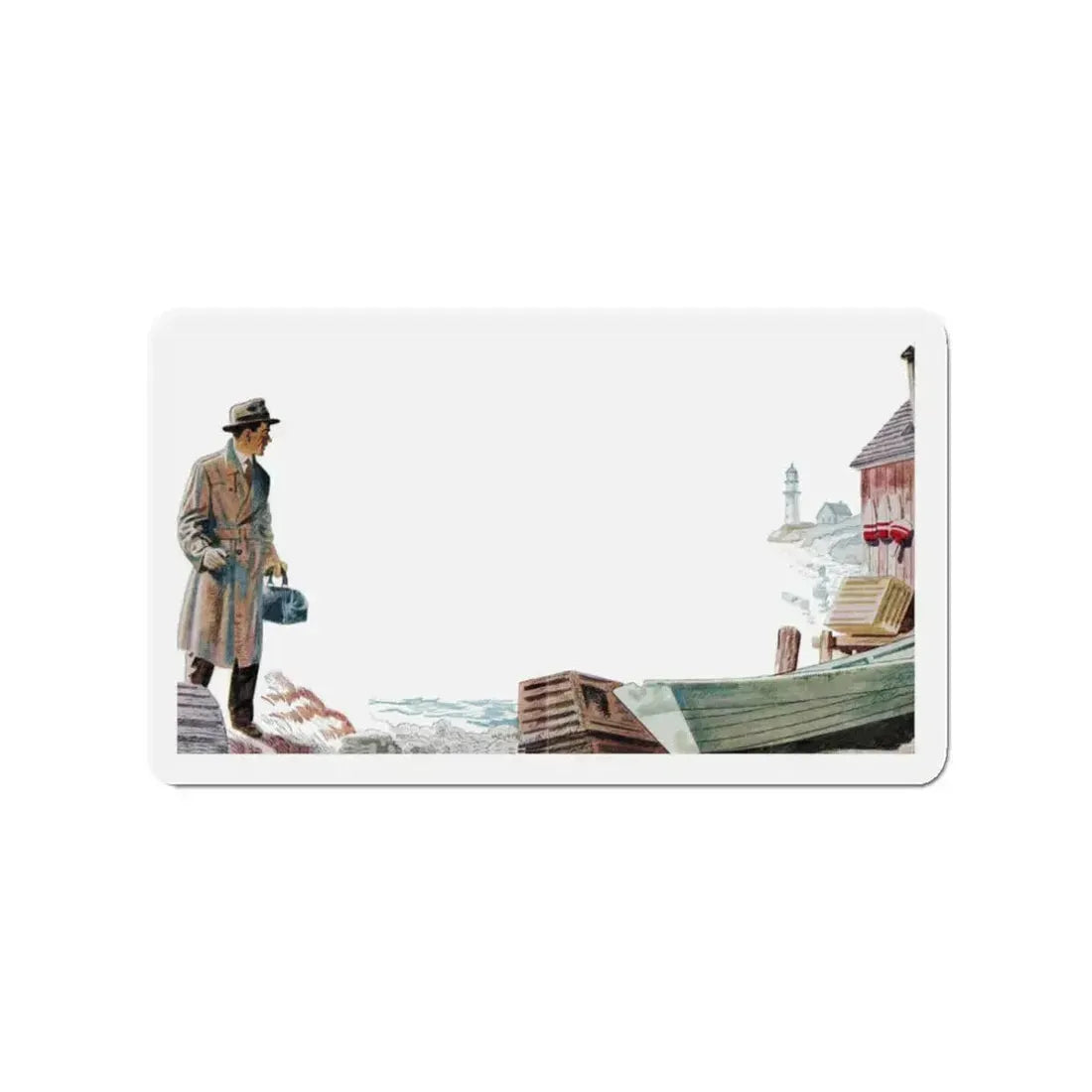 Mr. Maugham Himself (2), The Literary Guild Review, December 1954 (Magazine Illustration) Refrigerator Magnet 3 Inch - The Sticker Space