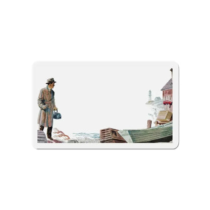 Mr. Maugham Himself (2), The Literary Guild Review, December 1954 (Magazine Illustration) Refrigerator Magnet 6 Inch - The Sticker Space