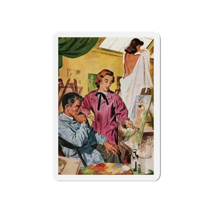 Mr. Maugham Himself (3), The Literary Guild Review, December 1954 (Magazine Illustration) Refrigerator Magnet 5 Inch - The Sticker Space