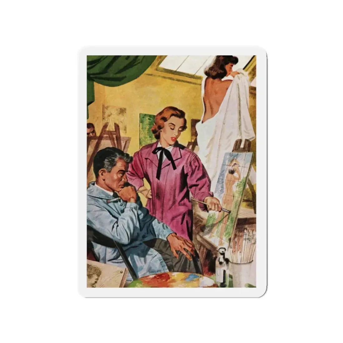 Mr. Maugham Himself (3), The Literary Guild Review, December 1954 (Magazine Illustration) Refrigerator Magnet - The Sticker Space