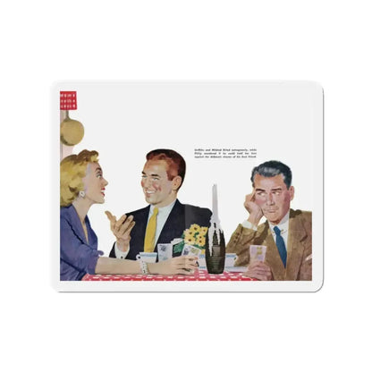 Mr. Maugham Himself (4), The Literary Guild Review, December 1954 (Magazine Illustration) Refrigerator Magnet 2 Inch - The Sticker Space